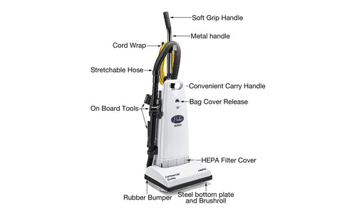 Prolux PLC6K Commercial Upright Vacuum With On Board Tools