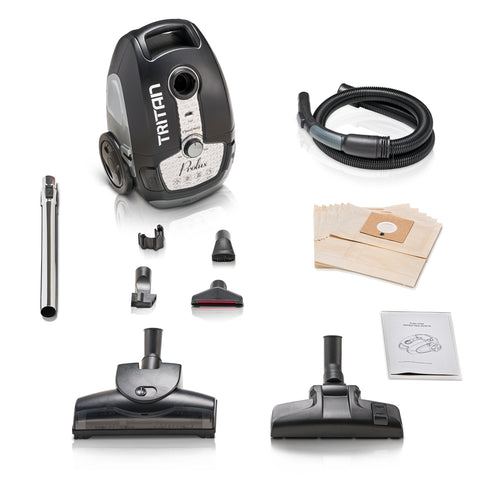 Powerful Black Prolux Tritan Canister Vacuum w/ Sealed HEPA Filtration & 1 Year Warranty