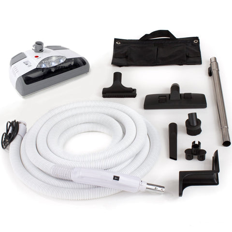 Universal Fit Electric Whole-Home Central Vacuum Hose system with Power Head