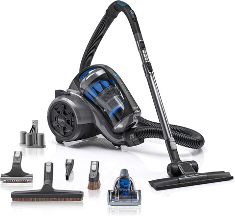 Prolux RS4 Lightweight Bagless Canister Vacuum with HEPA Filtration Premium Button Lock Tools and Automatic Cord Rewind