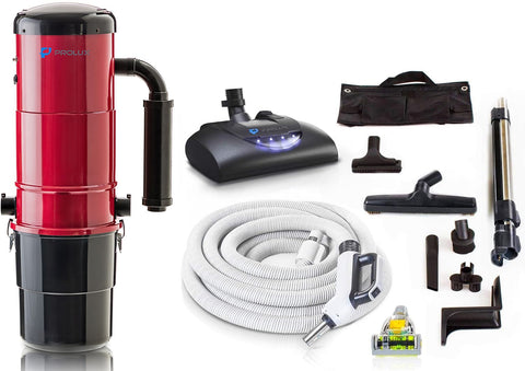 Prolux CV12000 Central Vacuum Unit System with Prolux Electric Hose Power Nozzle Kit and 10 Year Warranty