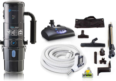 Prolux PLCCV12K Complete Central Vacuum Unit System with Prolux Electric Hose Power Nozzle Kit and 25 Year Warranty