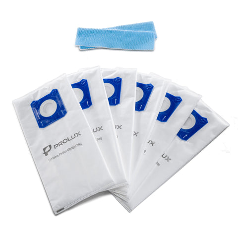6pk of Bags and 2 Exhaust Filters for the Prolux 6000/7000/8000/9000 Upright Vacuum Cleaners