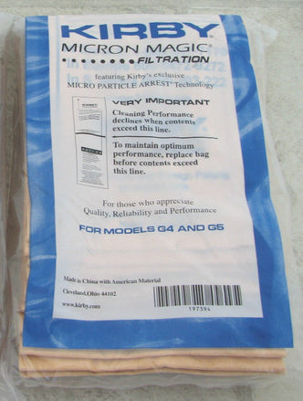 9 Pack of Genuine Micron Magic kirby Vacuum Cleaner Bags G3 G4 and G5